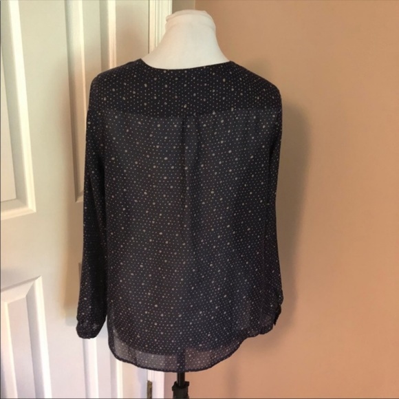 CLOSING SALE Navy Print Blouse Size Small - Picture 3 of 4